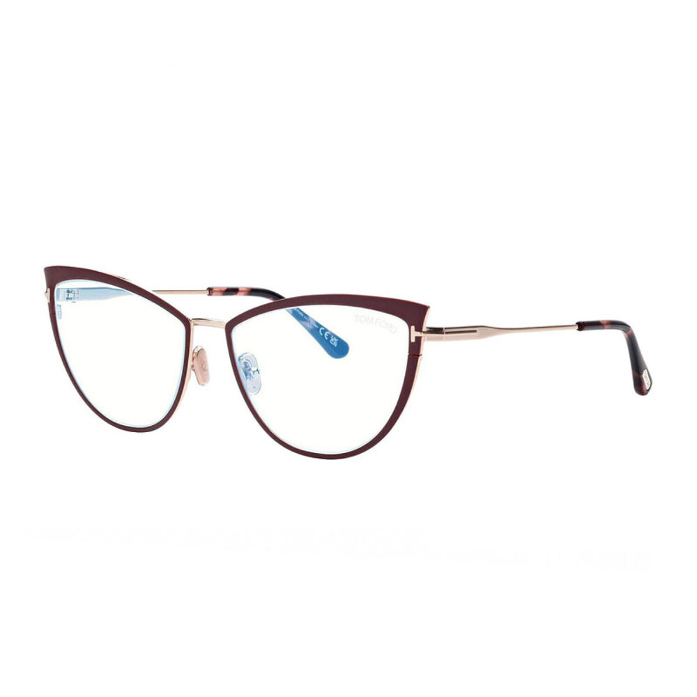 NEW Tom Ford FT5877-B 069 Bordeaux/Shiny Rose Gold Sunglasses Authentic